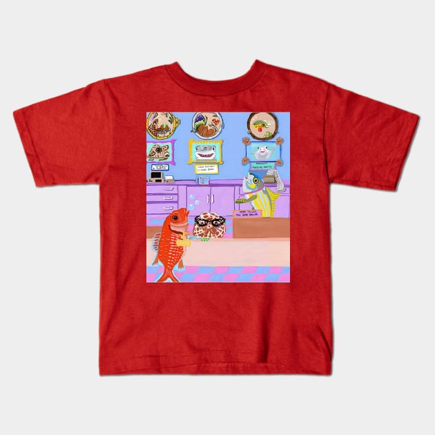 A Day At The Bank Kids T-Shirt by pinkyjain Fun Art